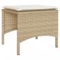 Preview: Gartensofa 2-Sitzer mit Tisch und Hockern Beige Poly Rattan