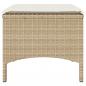 Preview: Gartensofa 2-Sitzer mit Tisch und Hockern Beige Poly Rattan