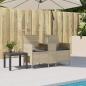 Preview: Gartensofa 2-Sitzer mit Tisch und Kissen Hellgrau Poly Rattan