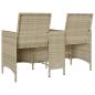 Preview: Gartensofa 2-Sitzer mit Tisch und Kissen Hellgrau Poly Rattan