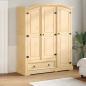 Preview: ARDEBO.de - Kleiderschrank Corona 151,5x52x186 cm Massivholz Kiefer