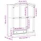 Preview: Kleiderschrank Corona 151,5x52x186 cm Massivholz Kiefer