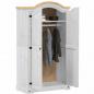 Preview: Kleiderschrank Corona Weiß 102x52x186 cm Massivholz Kiefer