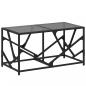 Preview: Couchtisch mit Glasplatte Schwarz 78,5x40x41 cm Stahl