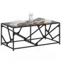 Preview: Couchtisch mit Glasplatte Schwarz 98,5x50x41 cm Stahl