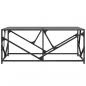 Preview: Couchtisch mit Glasplatte Schwarz 98,5x50x41 cm Stahl