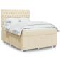 Preview: ARDEBO.de - Boxspringbett mit Matratze Creme 140x200 cm Stoff