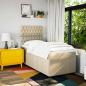 Preview: Boxspringbett mit Matratze Creme 90x200 cm Stoff