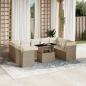 Preview: ARDEBO.de - 10-tlg. Garten-Sofagarnitur mit Kissen Beige Poly Rattan