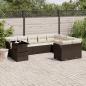 Preview: ARDEBO.de - 10-tlg. Garten-Sofagarnitur mit Kissen Braun Poly Rattan