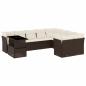Preview: 10-tlg. Garten-Sofagarnitur mit Kissen Braun Poly Rattan