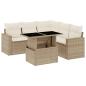 Preview: 6-tlg. Garten-Sofagarnitur mit Kissen Beige Poly Rattan