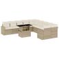 Preview: 11-tlg. Garten-Sofagarnitur mit Kissen Beige Poly Rattan