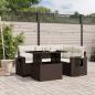 Preview: ARDEBO.de - 5-tlg. Garten-Sofagarnitur mit Kissen Braun Poly Rattan