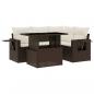 Preview: 5-tlg. Garten-Sofagarnitur mit Kissen Braun Poly Rattan