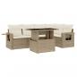 Preview: 6-tlg. Garten-Sofagarnitur mit Kissen Beige Poly Rattan