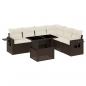 Preview: 7-tlg. Garten-Sofagarnitur mit Kissen Braun Poly Rattan