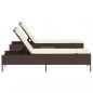 Preview: 3-tlg. Sonnenliegen-Set mit Auflage Braun Poly Rattan