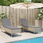 Preview: ARDEBO.de - 3-tlg. Sonnenliegen-Set mit Auflage Beige Poly Rattan