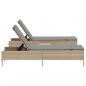 Preview: 3-tlg. Sonnenliegen-Set mit Auflage Beige Poly Rattan