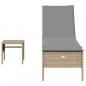 Preview: 3-tlg. Sonnenliegen-Set mit Auflage Beige Poly Rattan