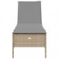 Preview: 3-tlg. Sonnenliegen-Set mit Auflage Beige Poly Rattan