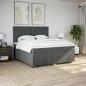 Preview: Boxspringbett mit Matratze Dunkelgrau 180x200 cm Stoff