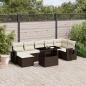 Preview: ARDEBO.de - 8-tlg. Garten-Sofagarnitur mit Kissen Braun Poly Rattan