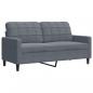 Preview: 2-Sitzer-Sofa Dunkelgrau 140 cm Samt