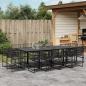 Preview: ARDEBO.de - 13-tlg. Garten-Essgruppe Schwarz Poly Rattan