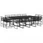 Preview: 13-tlg. Garten-Essgruppe Schwarz Poly Rattan