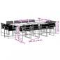 Preview: 13-tlg. Garten-Essgruppe Schwarz Poly Rattan