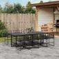Preview: ARDEBO.de - 9-tlg. Garten-Essgruppe Schwarz Poly Rattan