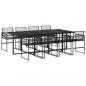 Preview: 9-tlg. Garten-Essgruppe Schwarz Poly Rattan
