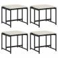 Preview: Gartenhocker mit Kissen 4 Stk. Schwarz Poly Rattan