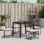 Preview: Gartenhocker mit Kissen 4 Stk. Schwarz Poly Rattan