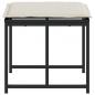 Preview: Gartenhocker mit Kissen 4 Stk. Schwarz Poly Rattan
