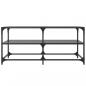 Preview: Couchtisch mit Glasplatte Schwarz 98,5x50x45 cm Stahl