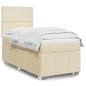 Preview: ARDEBO.de - Boxspringbett mit Matratze Creme 90x200 cm Stoff