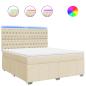 Preview: ARDEBO.de - Boxspringbett mit Matratze Creme 180x200 cm Stoff