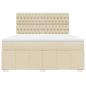 Preview: Boxspringbett mit Matratze Creme 180x200 cm Stoff