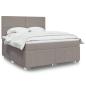 Preview: ARDEBO.de - Boxspringbett mit Matratze Taupe 180x200 cm Stoff