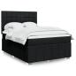 Preview: ARDEBO.de - Boxspringbett mit Matratze Schwarz 140x200 cm Stoff