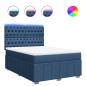 Preview: Boxspringbett mit Matratze Blau 140x200 cm Stoff