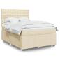 Preview: ARDEBO.de - Boxspringbett mit Matratze Creme 140x200 cm Stoff