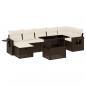 Preview: 8-tlg. Garten-Sofagarnitur mit Kissen Braun Poly Rattan