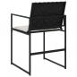 Preview: Gartenstühle mit Kissen 4 Stk. Schwarz Poly Rattan