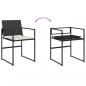 Preview: Gartenstühle mit Kissen 4 Stk. Schwarz Poly Rattan