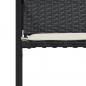 Preview: Gartenstühle mit Kissen 4 Stk. Schwarz Poly Rattan