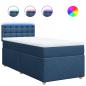 Preview: Boxspringbett mit Matratze Blau 80x200 cm Stoff